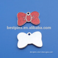 red glitter bowknot pet dog tag, butterfly knot dog id name label tag supplier